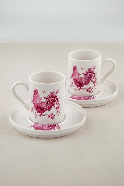 Bursa Porselen Dekor New Country Coffee Cup Set for Two