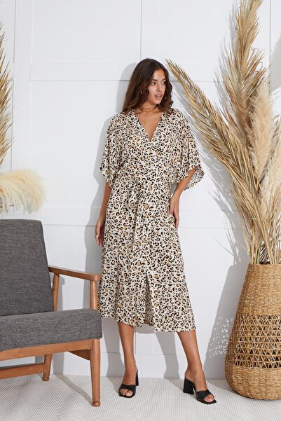 Sevim Жіночий довгий кімоно «Леопард» C5T1N6O51