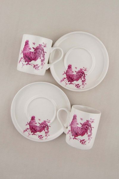 Bursa Porselen Dekor New Country Coffee Cup Set for Two