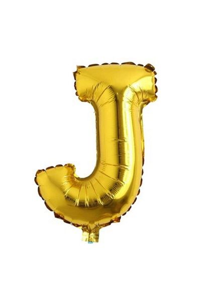 parti sürprizi 16'' Foil Balloon - Gold Color, Letter J, 1 Piece