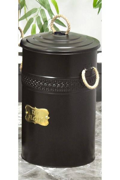 Evistro Metal 5 Liter Flour Pulses Bucket Black