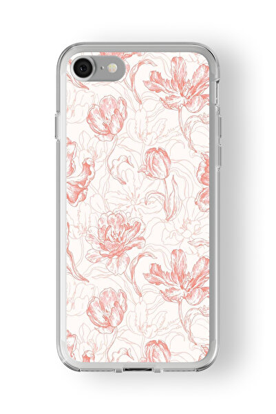Space Star iPhone 6 Plus ve 6s Plus Uyumlu Flower Art Tasarım Baskılı Şeffaf ...