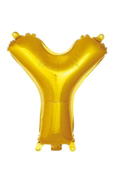 parti sürprizi 16'' Foil Balloon - Gold Color, Letter Y, 1 Piece