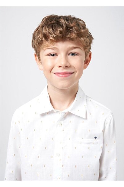 MAYORAL Хлопчача сорочка з довгими рукавами, біла 6123