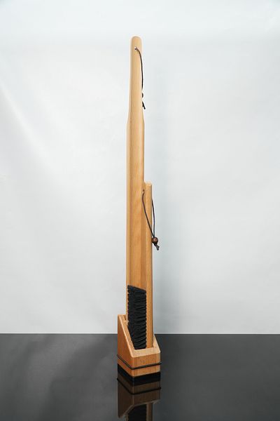 NYN Wooden Shoe Horn and Wooden Brush - Door Back Set Natural Color