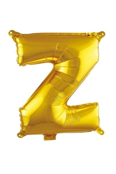 parti sürprizi 16'' Foil Balloon - Gold Color, Letter Z, 1 Piece