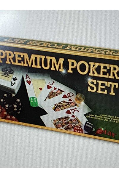 Star Premium Poker Seti(100 Adet Poker Çipi, 2 Adet Plastik Poker Destesi, 2 ...