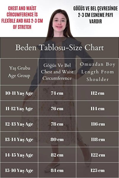 Wild Flower Kız Çocuk Kot Bolerolu Astarlı Şifon Uzun Çiçekli Elbise