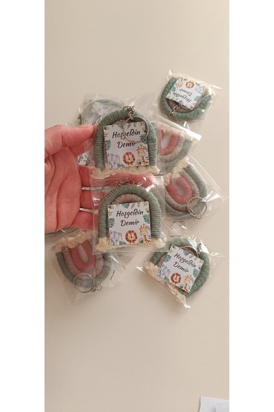 Büşra Uynk Safari Gökkuşağı Makrome Anahtarlık Veya Magnet Bebek Hediyeliği 2...