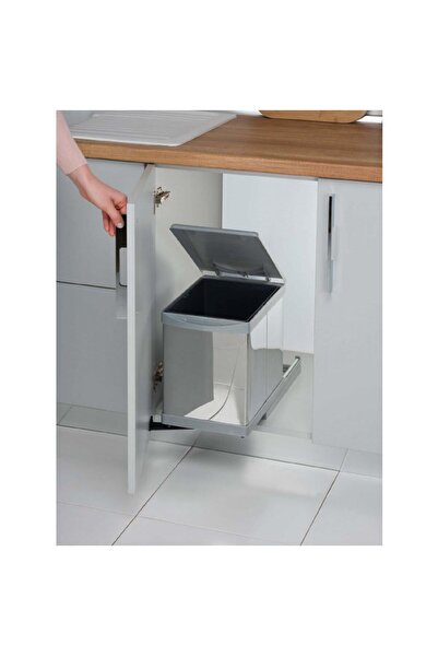 Pelikan Rail Dustbin Automatic 12 Lt Metallic Gray