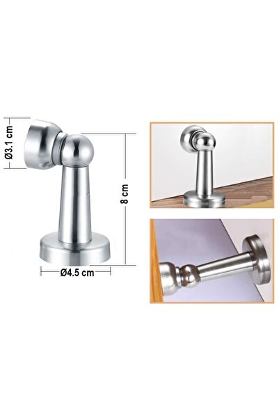 almital mobilya aksesuarları furniture accessories 8 Cm Güçlü Mıknatıslı Kapı Tamponu Saten, Kapı Stoperi