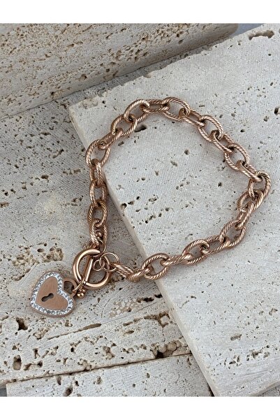 EleganceEssence Aşk Zinciri Rose Gold Çelike Bileklik