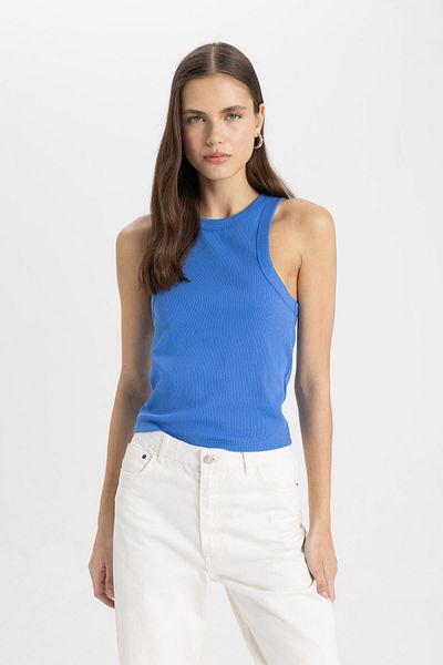 DeFacto Slim Fit Slim Fit ohlávka ke krku Žebrovaná košilka Athlete C4078Ax24Sp