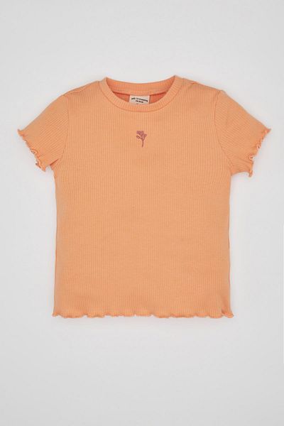 DeFacto Baby Girl Floral Ribbed Camisole Short Sleeve T-Shirt B7544A524SM