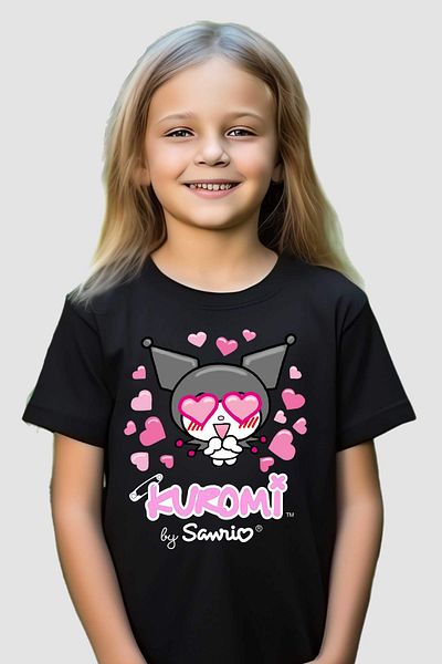 Alfa Tshirt Kuromi Small Heart Black T-Shirt