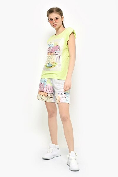 DQMANE Baskılı Tasarım Tişört-XS - Yeşil