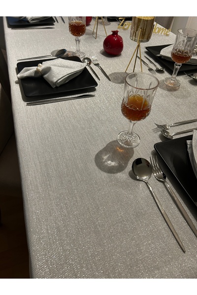Zeren Home Silver Color Glitter Tablecloth - Dartless Design