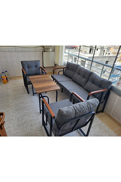 Serdemdizayn 3 1 1 Sehpa Serdem Bahçe Balkon Takımı Gri