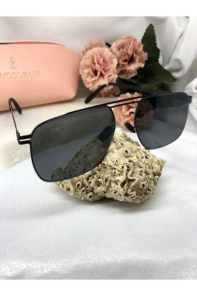 Di Caprio Gamo Rectangle Black Women's Sunglasses