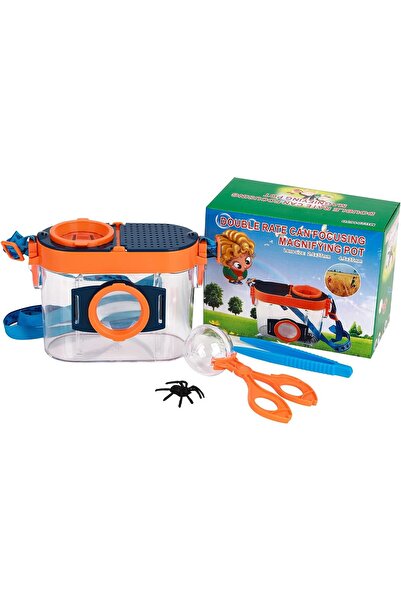 RICHIE Böcek inceleme büyüteci çift yönlü çocuk eğitim seti 5 parça set mini ...