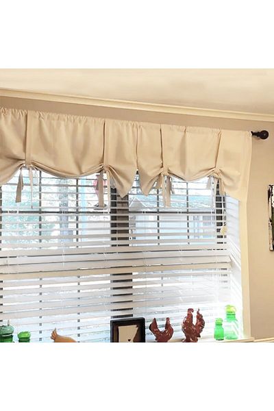 Sister Home Design Vintage Background Curtain, Tie Detailed, Buldan Natural Linen Background Curtain