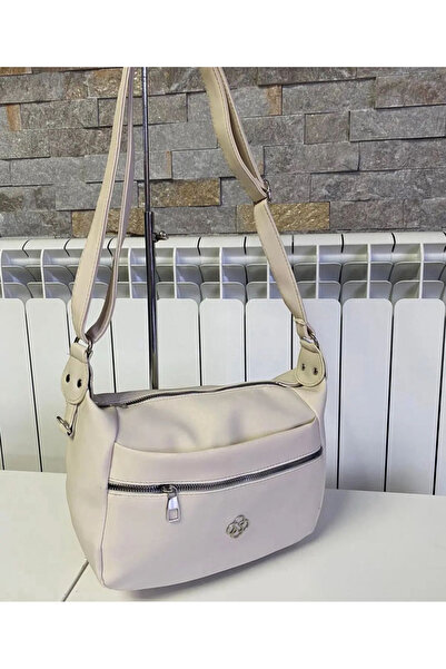 samilon Kadın Krem Çok Gözlü Çapraz Kadın Omuz Çantası