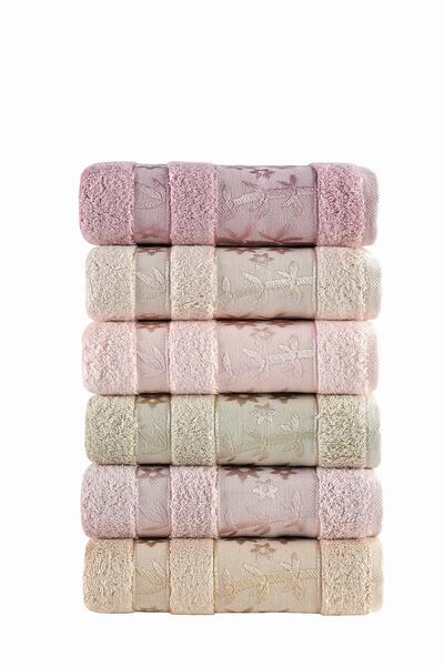 Pupilla Collection Elit Pastel Bambu 50*90 6'Lı Yüz Havlusu - Asorti