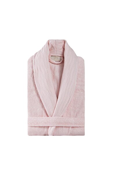 Pupilla Collection Frida Bambu Simli Yakalı Kadın Tek Bornoz (Kutulu) - Gül K...