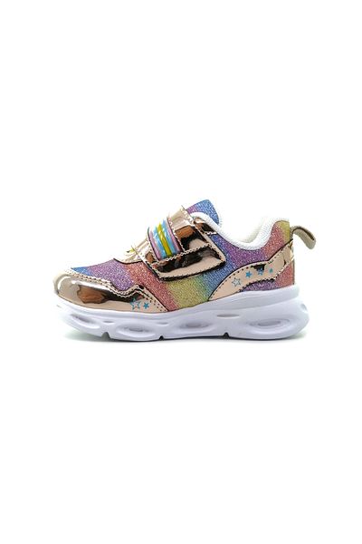 Vicco VICCO Continent Girl's Lighted Sports Shoes - 22-30 (23Y 346.181 PK Gold)