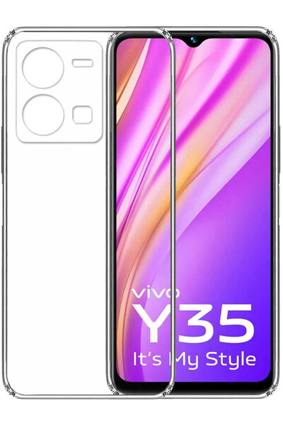 CEPSTOK Vivo Y35 Kılıf Şeffaf Kamera Korumalı Esnek Yumuşak Silikon