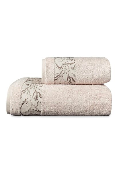Pupilla Collection Milena Bambu 2'Li Banyo Havlu Seti (50*90+70*140) - Pudra