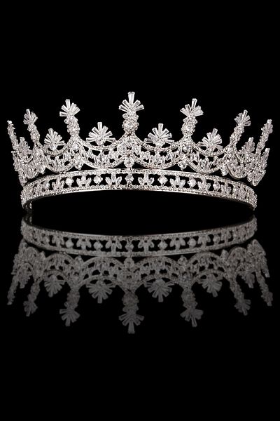 Hayalperest boncuk Brilliant Jewelled Zircon Bridal Crown Princess Crown for Wedding and Henna Nights