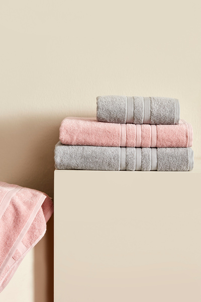 Karaca Home Comfort Touch 4 Piece Gray-Powder Bath Set