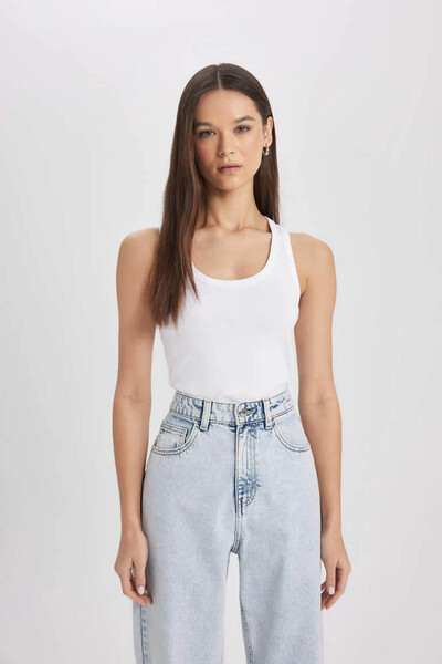 DeFacto Fără mâneci pentru femei tricou Alb A1665ax/wt32