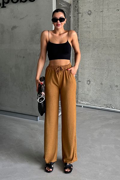 MODAGEN Γυναικείο παντελόνι Camel Spanish Leg Comfortable Fit