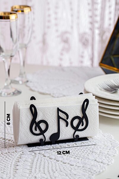 Doreline Note Motif Desktop Decorative Napkin Holder Towel Holder Black (dimension: 12 X 8)