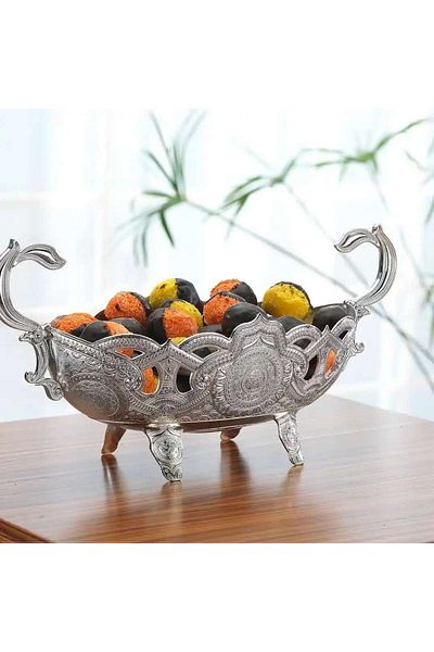İnova Home Decor Ahsen Large Size Silver Chocolate Snack Bowl