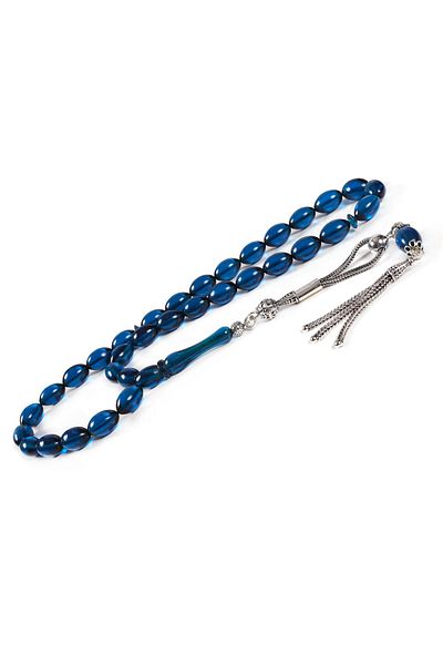 TESBİHCİBABA Special Design Silver Whips Clamping Amber Rosary