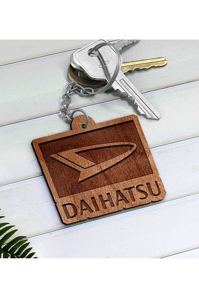 Bk Gift Wooden Keychain with Daihatsu Logo-1