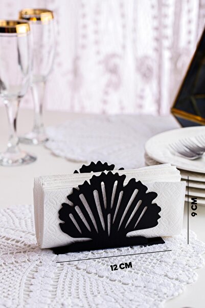 Doreline Oyster Motif Desktop Decorative Napkin Holder Towel Holder Black (SIZE:12 X 9)