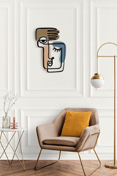 Doreline DoreArt Silüet Ahşap Detaylı Metal Duvar Tablosu, Ev Ofis Duvar Panosu