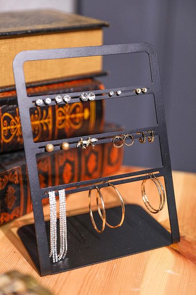 Doreline Jewelry Stand Jewelry Cube Holder Bracelet Necklace Set Jewelry Cabinet Organizer Black