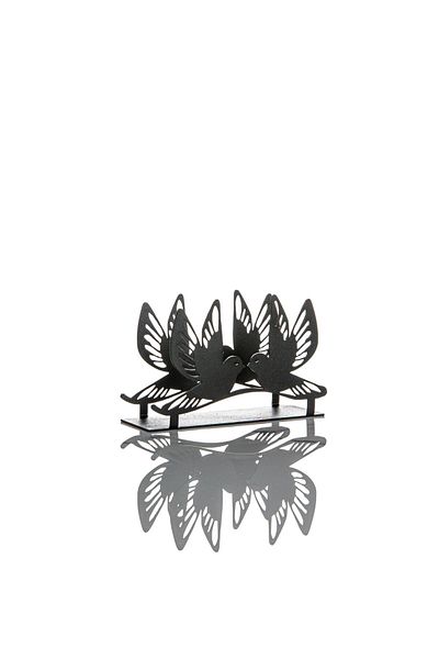 Doreline Bird Motif Desktop Decorative Napkin Holder Towel Holder Black