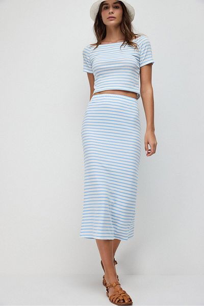 No Matter What Stretchy Midi Pencil Skirt
