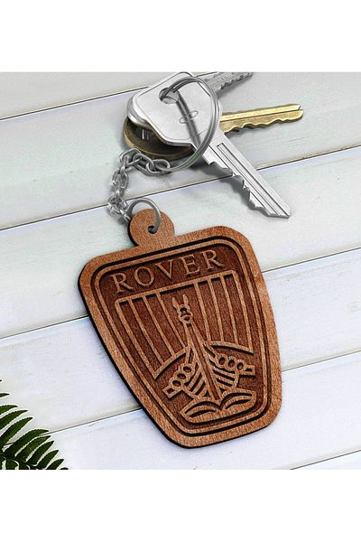 Bk Gift Wooden Keychain with Rover Logo-1