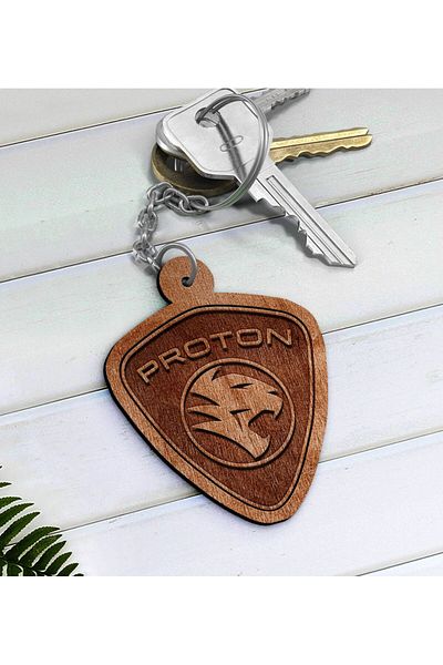 Bk Gift Wooden Keychain with Proton Logo-1