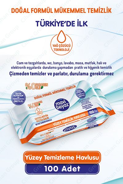 Mavi beyaz Surface Cleaning Towel 100 Sheets