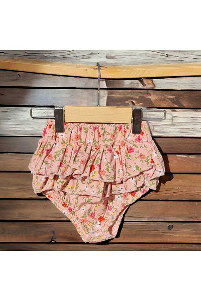 BEBEĞİME ÇORAP Baby Girl Floral Printed Ruffle Panties