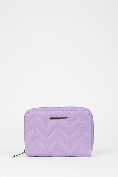 DeFacto Women's Quilted Faux Leather Embroidered Wallet B5691Axns
