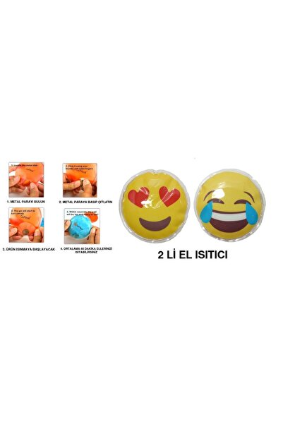 EMOJİ CEP SOBASI,EL ISITICI,İKİ ADET SICAK SU TORBASI PVC 9cm